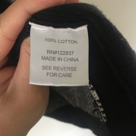 Ava Couture Black White Geometric Print Open Front Cardigan Sweater - Small - Picture 3 of 9